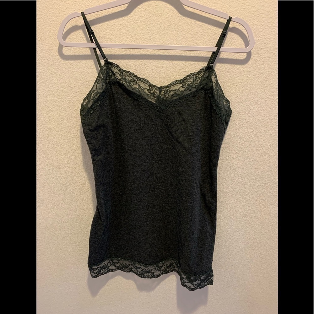 Bozzolo Gray Cami with lace detail. Size 2X.